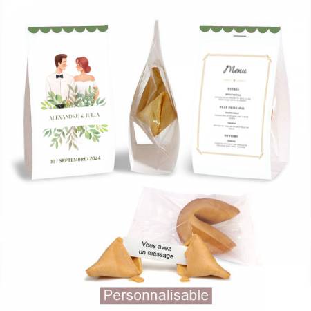 marque-place chevalets fortune cookies mariage et réception