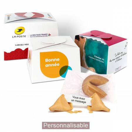 boite-coffret personnalisé avec fortune cookies, un cadeau d'exception