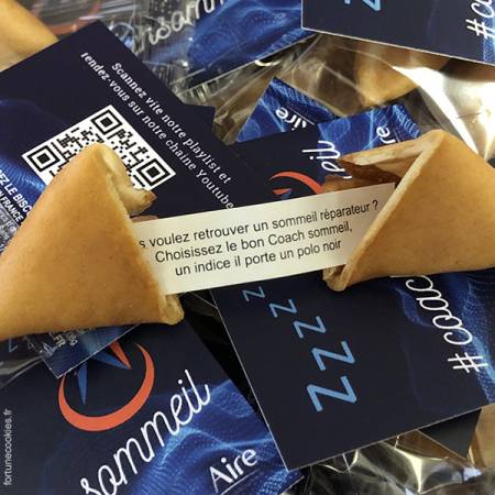 fortune cookies avec message et emballage individuel personnalisés